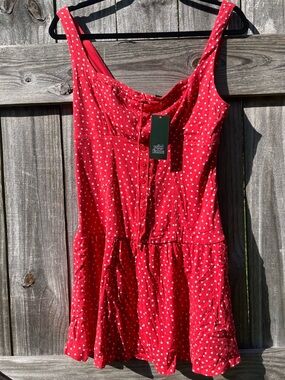 Target Red Mini Dress with White Star Print size S NWT Fourth of July Ready!!
